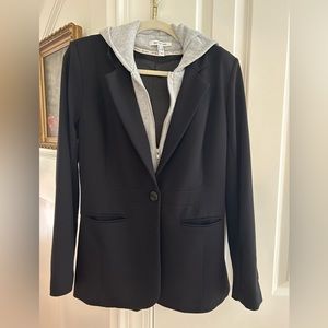 PEACE LOVE WORLD Black Blazer with Removable Gray Sweatshirt Dickie Size 8